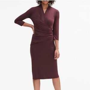 MM Lafleur Casey Surplice 3/4 Sleeve Midi Dress